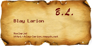 Blay Larion névjegykártya